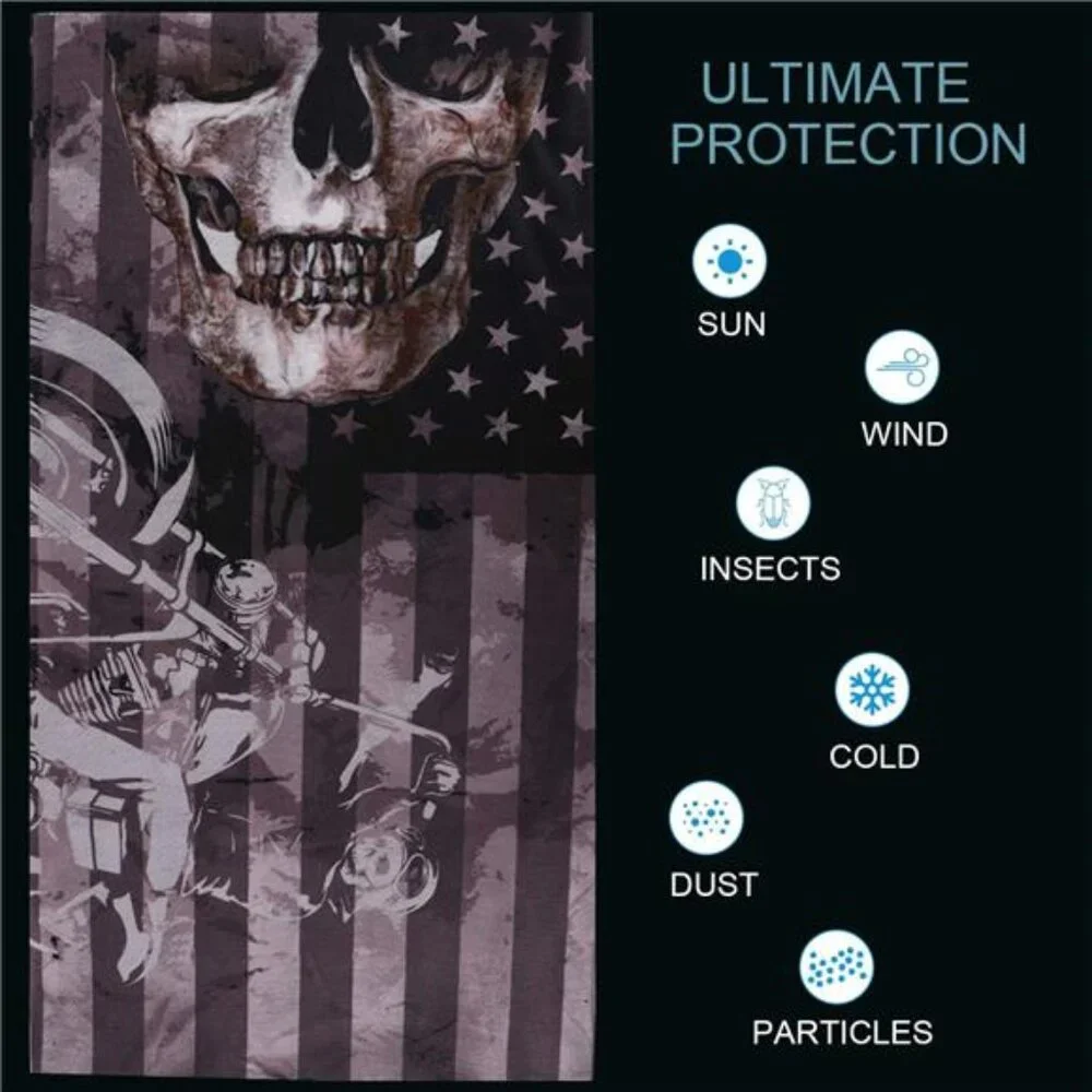 Halloween Face Mask Neck Gaiter Balaclava Skull Bandana Windproof 6 Pack